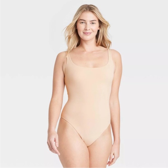 Auden Luxe Stretch Beige Thong Natural Casual Bodysuit Var Sizes | NWT - Picture 1 of 10